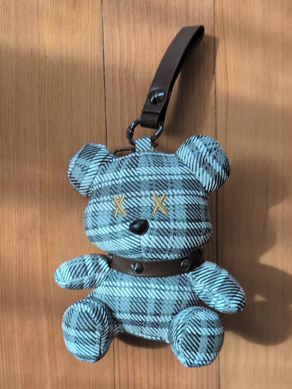 Jumbo Plaid Bear Keychain Bag Charm